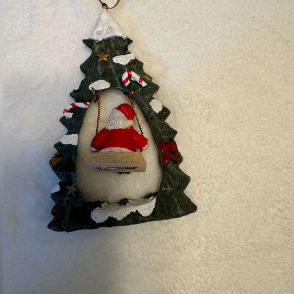 Santa on Swing Christmas Tree 🎄 Christmas Ornament Vintage 80s - Picture 4 of 6